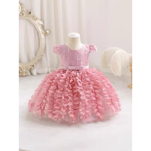 ชุดราตรีเด็ก คอประดับลูกปัด โบว์หน้าby cutelook มีหลายสี thumbnail 5