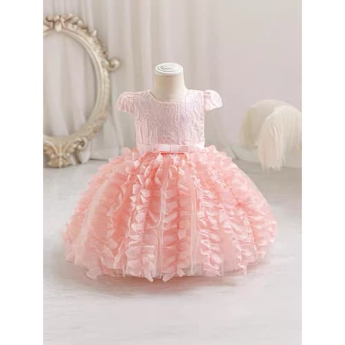 ชุดราตรีเด็ก คอประดับลูกปัด โบว์หน้าby cutelook มีหลายสี thumbnail 6