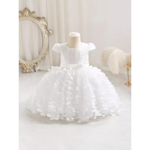 ชุดราตรีเด็ก คอประดับลูกปัด โบว์หน้าby cutelook มีหลายสี thumbnail 4