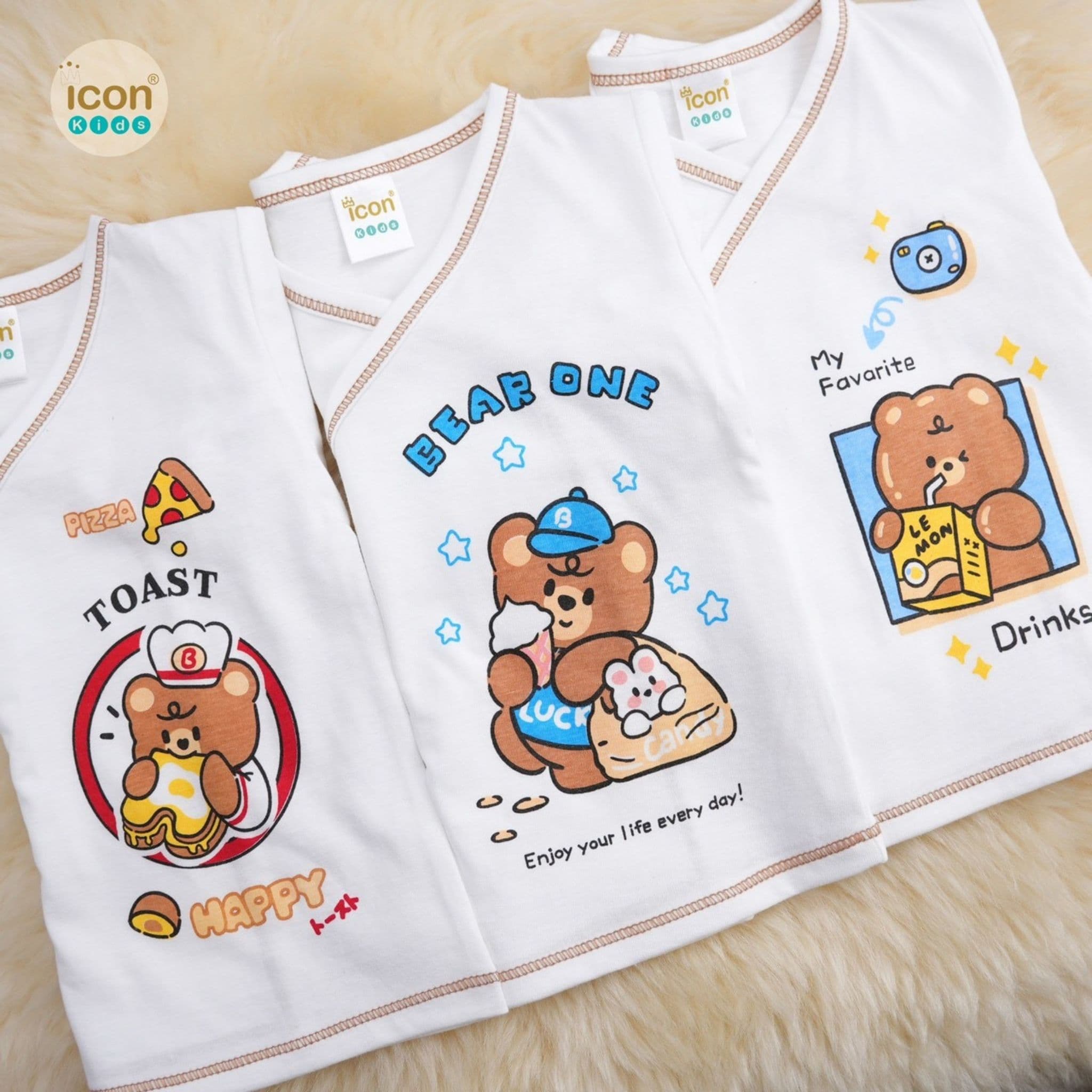 Icon Kids เซ็ตเสื้อเด็กแรกเกิด 0-3 เดือน แพ็ค 3 ตัว (ผูก/กระดุม) ผ้าคอตตอน ใส่สบาย | Babytrend thumbnail 5