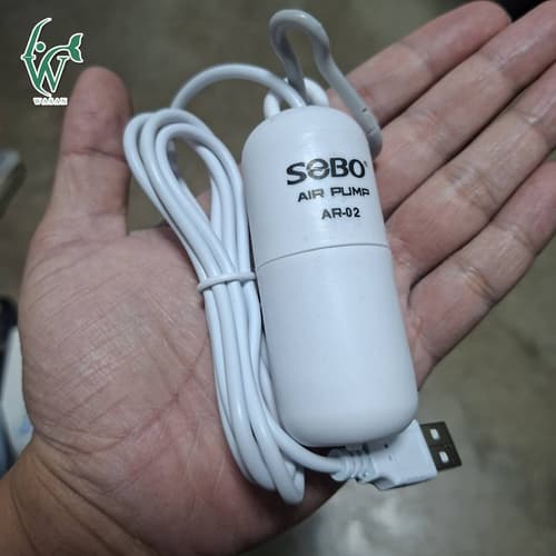 ปั๊มลมออกซิเจน SOBO AR-02 ปั้มออกซิเจนตู้ปลาแบบพกพา หัวต่อ USB มีสายยาง วาล์วกันน้ำย้อน หัวทราย พร้อมใช้งาน thumbnail 6