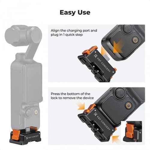 K&F Charging Adapter Base สำหรับ DJI Pocket 3 รองรับ Arca + Magnetic Finger ถ่าย+ชาร์จพร้อมกันได้ thumbnail 7