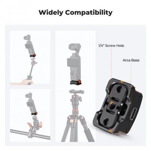 K&F Charging Adapter Base สำหรับ DJI Pocket 3 รองรับ Arca + Magnetic Finger ถ่าย+ชาร์จพร้อมกันได้ thumbnail 8