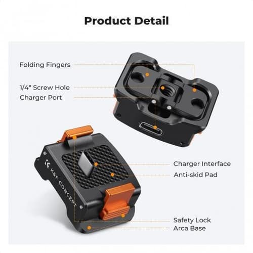 K&F Charging Adapter Base สำหรับ DJI Pocket 3 รองรับ Arca + Magnetic Finger ถ่าย+ชาร์จพร้อมกันได้ thumbnail 5