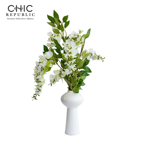 Chic Republic ดอกไม้ประดิษฐ์ในแจกัน รุ่น WISTERIA AND LEAVES – image 1
