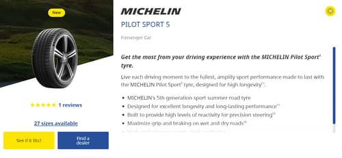 Michelin 235/45R18 PILOT SPORT 5 ยางใหม่ ผลิตปี2025 ราคาต่อ1เส้น มีรับประกันจากโรงงาน แถมจุ๊บลมยางต่อเส้น ยางรถยนต์ ขอบ18 ขนาดยาง 235 45R18 PS5 จำนวน 1 เส้น thumbnail 2