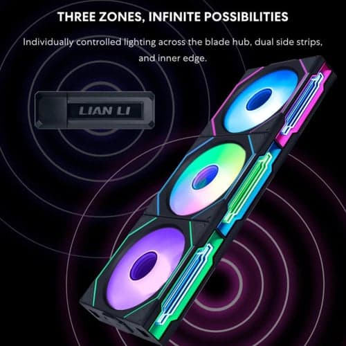 (พัดลมเคส) LIAN LI UNI FAN SL-INF Wireless PACK3 / PACK1 120MM FAN With Controller Black/White thumbnail 9