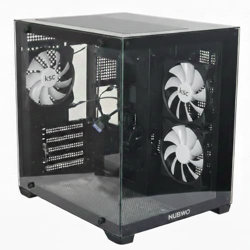 รุ่นใหม่ NUBWO เคสคอมพิวเตอร์ PC mATX CASE NPC-334 3FANs RGB thumbnail 4