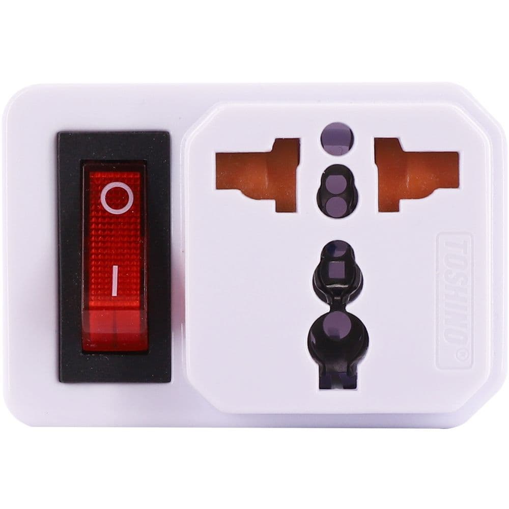 INDEX LIVING MALL TOSHINO EA-ES Adapter 2 Flat pins+Switch - White – image 1